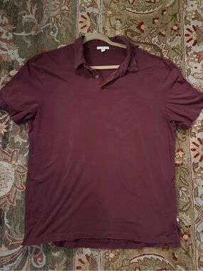 James Perse Men's Burgundy Polo Shirt